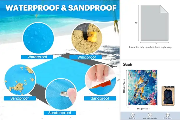Detailed view of Best Beach Blanket Waterproof Sandproof