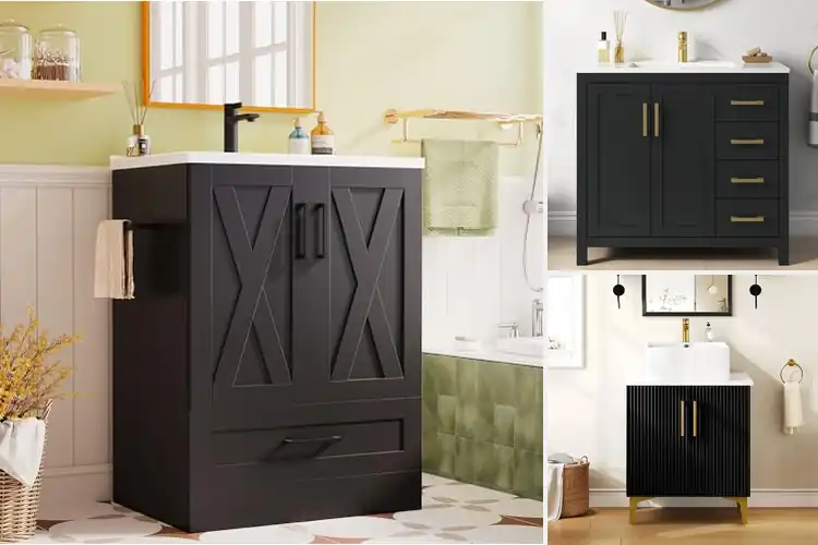 Detailed view of Best Black Bathroom Vanities: Sleek Style & Smart Storage