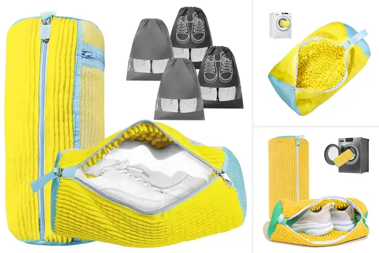 Detailed view of Best Chenille Microfiber Shoe Bags