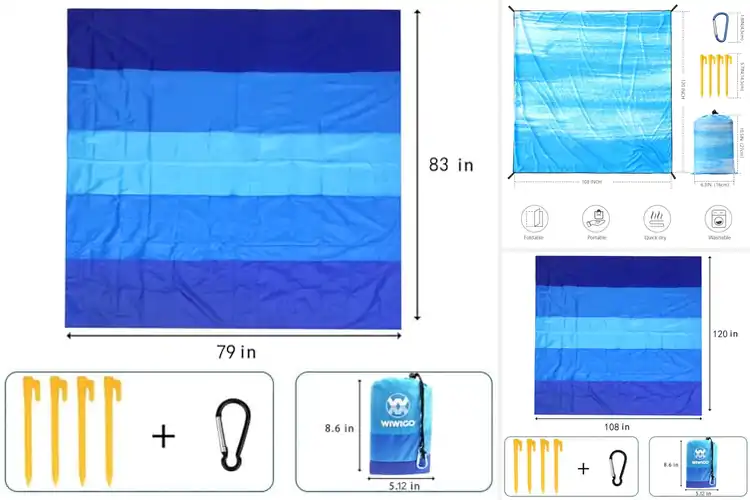 Detailed view of Best Durable Nylon Beach Blanket With Anchors