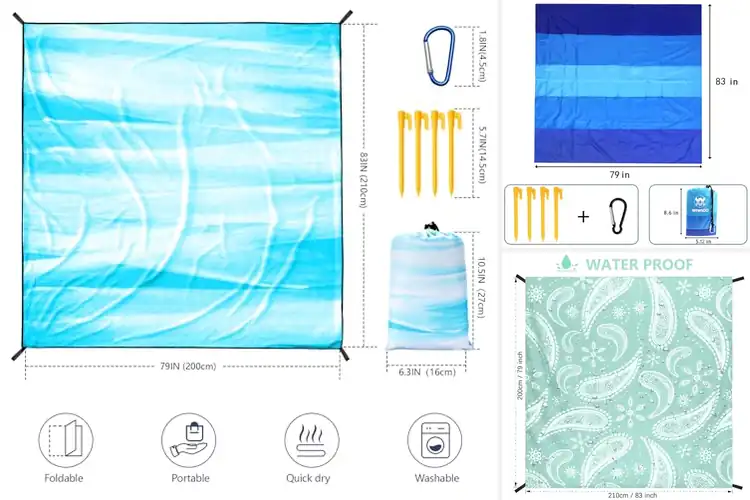 Detailed view of Best Extra Large Beach Mat 79 X 83 Inch