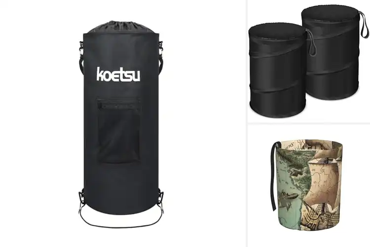 Detailed view of Best Folds Flat Boat Waste Bin: Keep Your Boat Tidy & Fresh