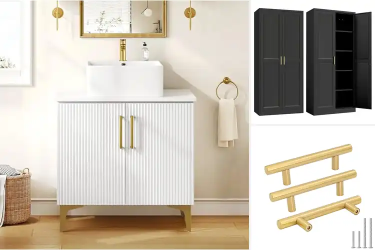 Detailed view of Best Gold-Handled Bathroom Cabinets