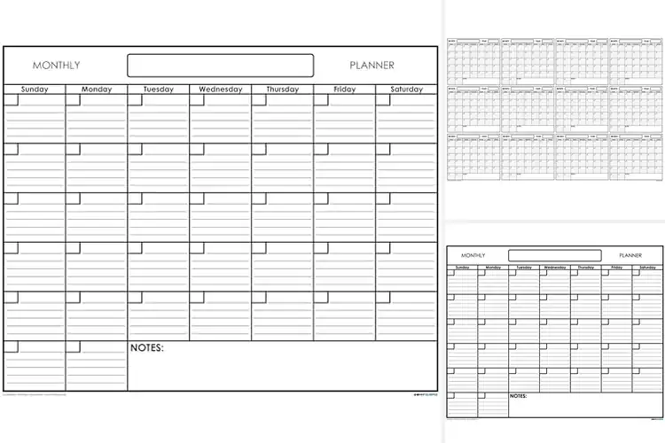 Detailed view of Best Laminated Wet Erase Calendar
