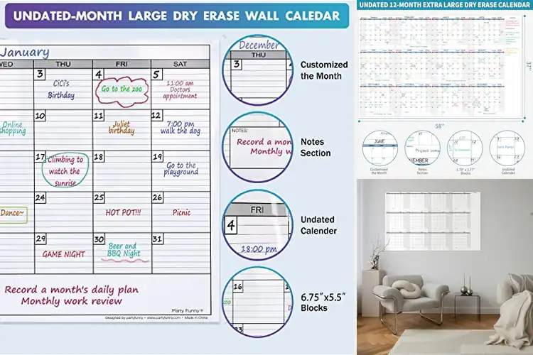 Detailed view of Best Large Erasable Wall Calendars for Clear Planning