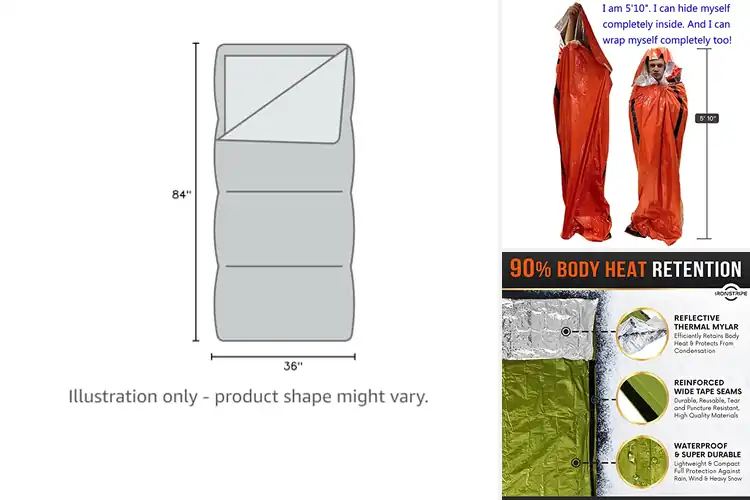 Detailed view of Best Mylar Survival Bivvy Sacks: Top 10 Warm & Safe Picks