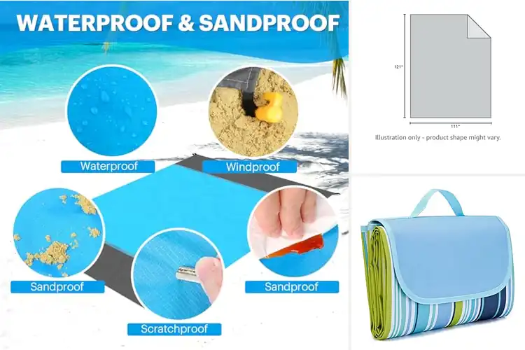 Detailed view of Best Portable Beach Blanket 1.08 Lb