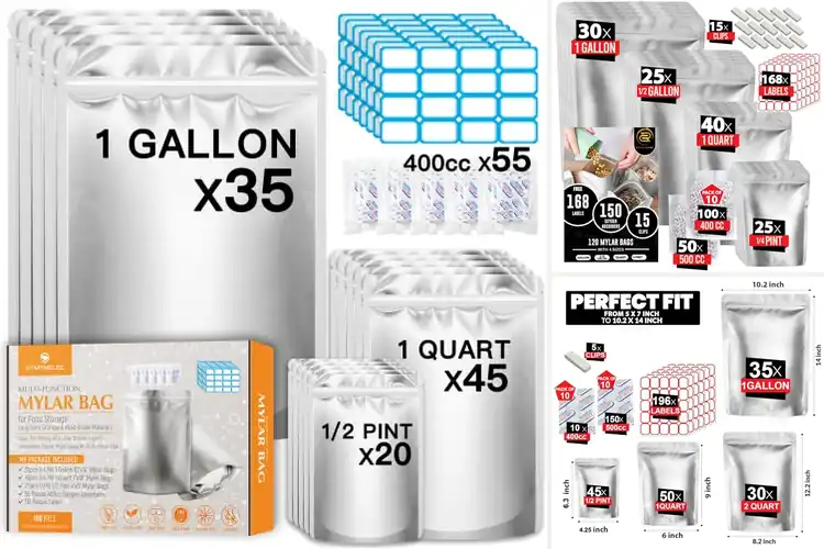 Detailed view of Best Portable Mylar Bags: Keep Food Fresh & Protected Easily